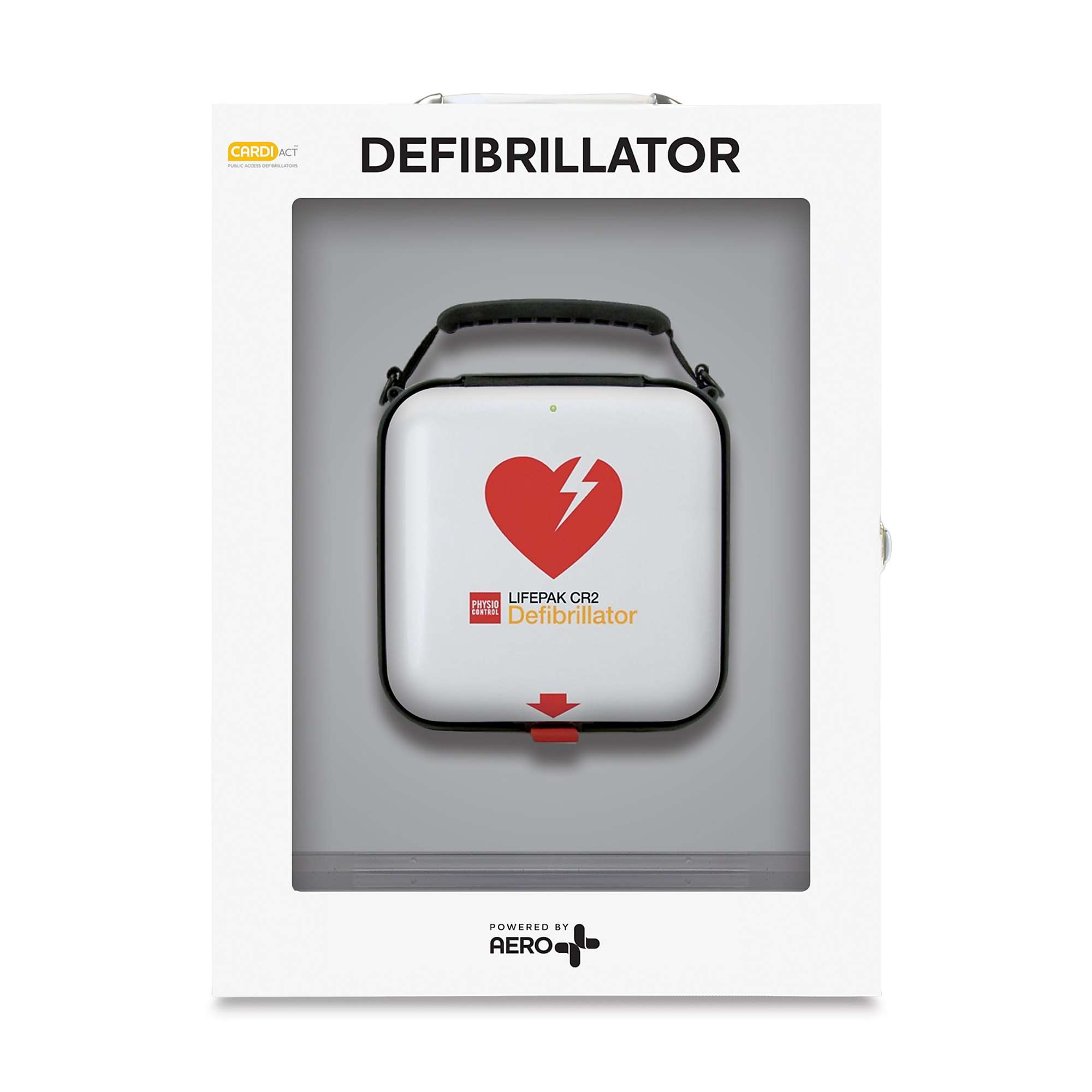 Aero Healthcare CARDIACT LIFEPAK CR2 Fully-Automatic Defibrillator — USB, Standard Cabinet, Model# CA-P11-CR2